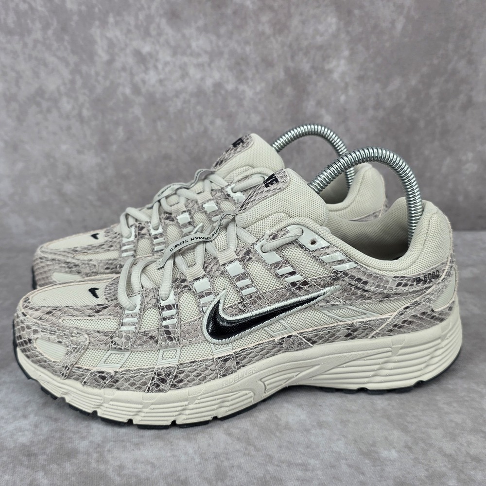 Nike P-6000 SE Womens Size 8 Shoes Light Bone Black Snakeskin Sneakers NEW